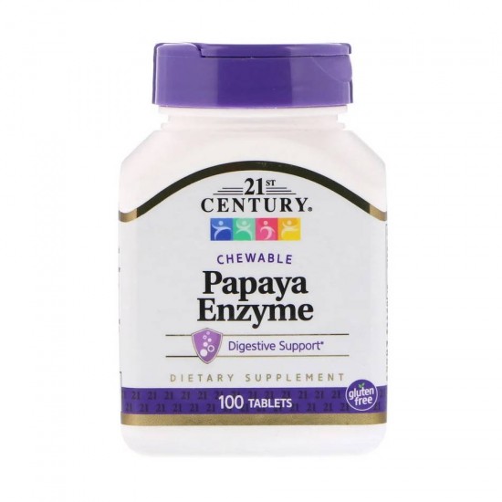 Папайя ферменты 100 таб жевательных 21st Century Papaya Enzyme 100 таб жевательных 21st Century