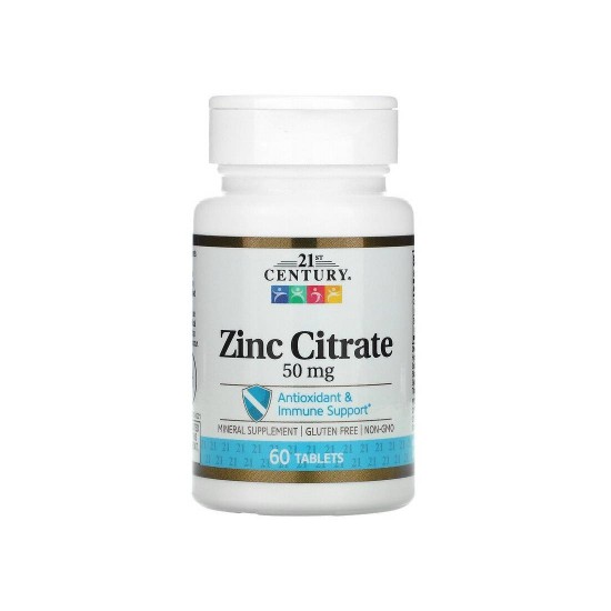 Цитрат цинка 50 мг 60 таб 21st Century Zinc Citrate 50 мг 60 таб 21st Century