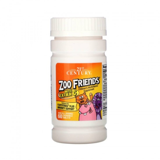 Zoo Friends Детские мультивитамины с дополнительным витамином C 60 мармеладок 21st Century Zoo Friends Children's Multivitamin with Extra C 60 мармеладок 21st Century