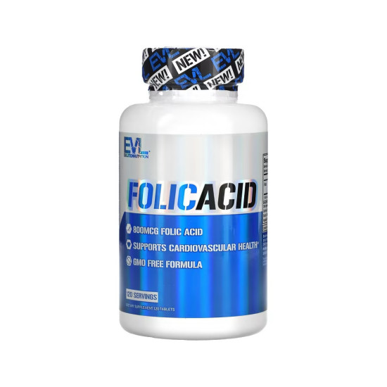 Фолиевая кислота 120 таб EVLution Nutrition Folic Acid 120 таб EVLution Nutrition