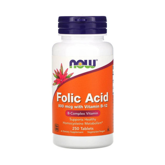 Folic Acid 800 мкг 250 таб NOW Foods