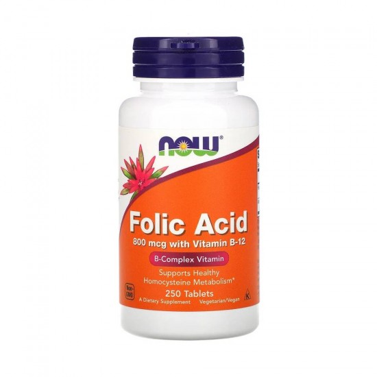 Folic Acid 800 мкг 250 таб NOW Foods