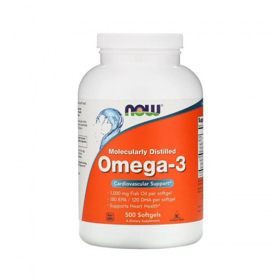 Омега-3 Молекулярно дистиллированные 500 кап Now Foods Omega-3 Molecularly Distilled 500 кап Now Foods