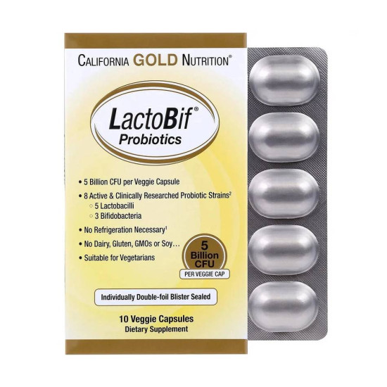 Пробиотики LactoBif 5 млрд КОЕ 10 кап California Gold LactoBif 5 млрд КОЕ 10 кап California Gold
