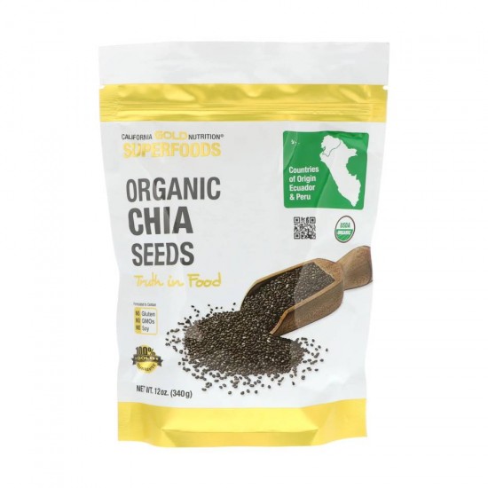Органические семена чиа 340 г California Gold Organic Chia Seeds 340 г California Gold