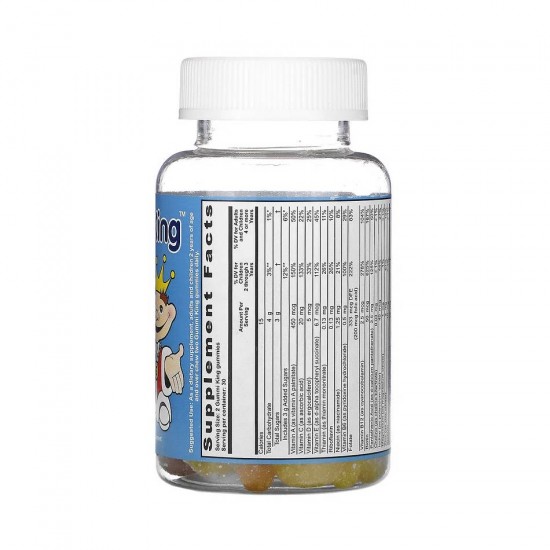 Multi Vitamin + Mineral Овощи, фрукты и клетчатка 60 мармеладок Gummi King