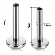 Пирсинг микролабрет сердце с фианитами