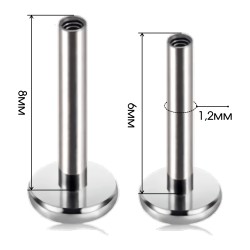 Пирсинг микролабрет со снежным опалом