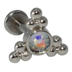 Пирсинг микролабрет с фианитом AB