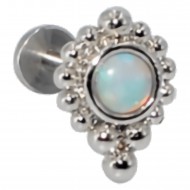 Пирсинг микролабрет с опалом