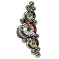 Пирсинг микролабрет с тремя фианитами AB