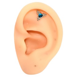 Пирсинг микролабрет с фианитом AB