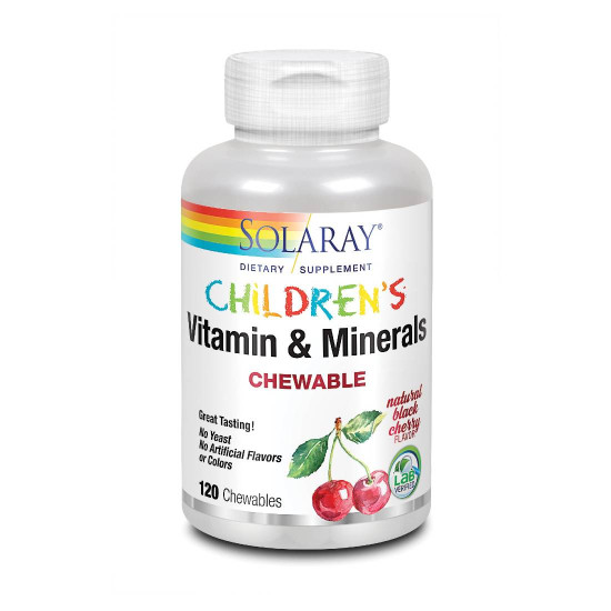 Детские жевательные витамины и минералыe 120 таб Solaray Children's Vitamin & Minerals Chewable 120 таб Solaray