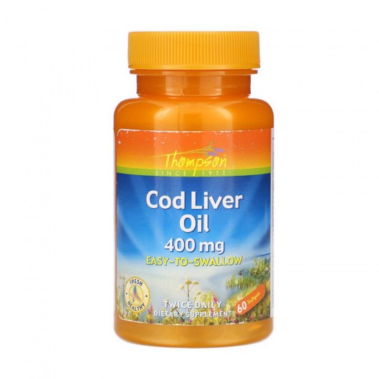 Масло печени треки 400мг 60 кап Thompson Cod Liver Oil 400мг 60 кап Thompson